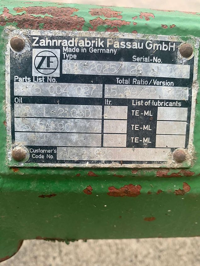 John Deere 6100 Front axle ZF-APL 2025