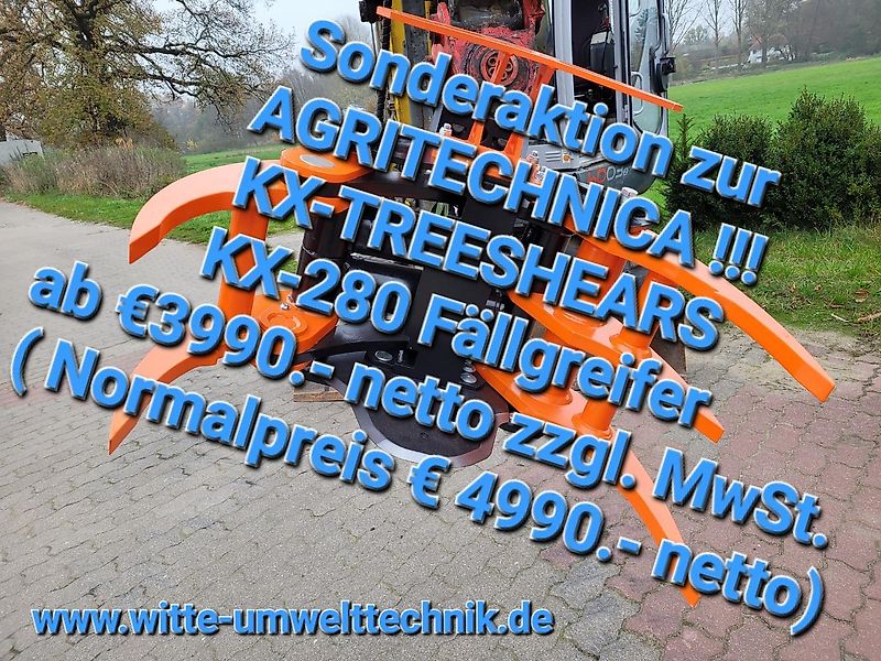 KX-TreeShears Preisknaller zur Agritechnica! KX-Treeshears KX- 280 Fällgreifer, Baumschere zu Sonderpreis!!!