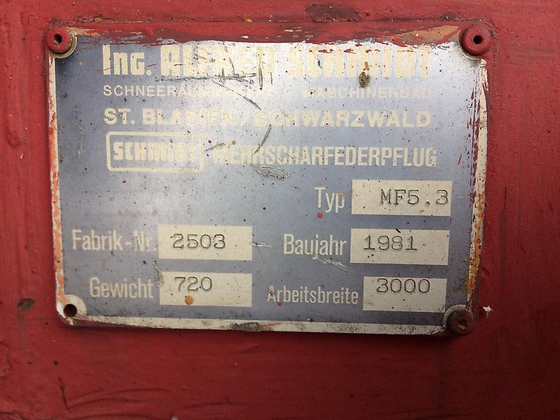 Schmidt MF5.3 Mehrscharfederpflug