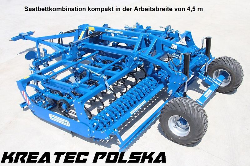 Rolmako Saatbettkombination kompakt U 684 mit Zinken SX, gehängte Version, Breiten von 2,5 m bis 4,5 m