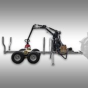 Jansen Holzrückewagen Jansen HRW-15pro, verzinkt, Holzanhänger mit Ladekran